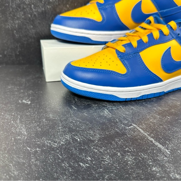 NIKE DUNK LOW RETRO UCLA MENS SHOES SIZE 9.5 BRUINS LOS ANGELES GOLD YELLOW BLUE - Picture 6 of 11